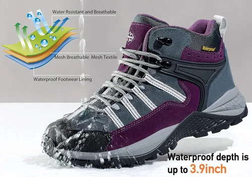 Miniatura 3 de Wantdo Botas de senderismo impermeables para mujer antideslizantes botas tácticas para senderismo al aire libre
