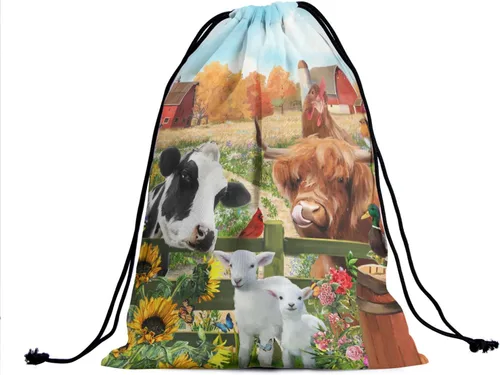 Miniatura 16 de Bolsa de agarre de gimnasia de piel de animal, bolsa de gimnasia con cordón ajustable, bolsa de cuerda para fauna silvestre, Mariposas Galaxy