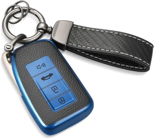 Miniatura 28 de Funda para llavero Nissan con llavero de cuerda trenzada de metal de lujo, funda suave mejorada para llave Nissan (solo 3 botones)