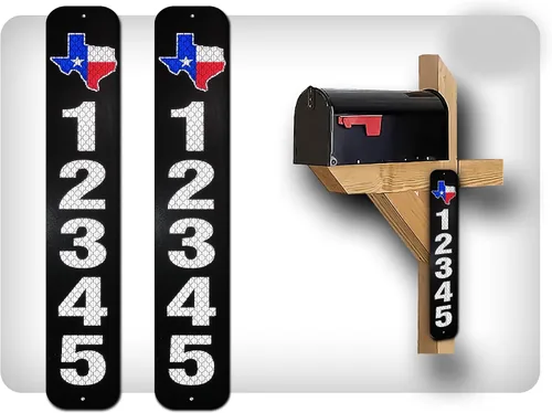 Miniatura 26 de Curb N Sign - Placas de números para buzón – 3 x 10 pulgadas hechas de aluminio reflectante de alta calidad – Números de buzón súper reflectantes