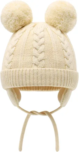 Miniatura 43 de Duoyeree Gorro de invierno para niños pequeños con solapa para las orejas, bufanda gruesa y cálida gorra de calavera para niños y niñas