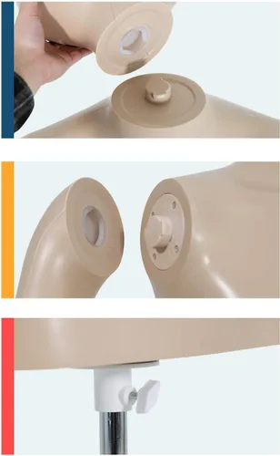 Miniatura 4 de Maniquí femenino/masculino de 39-56/42-59 pulgadas de altura ajustable, forma de vestido de maniquí de costura, modelo de soporte, cabeza