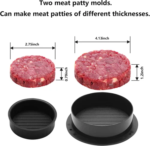 Miniatura 2 de Prensa de hamburguesa rellena 3 en 1, prensa de hamburguesas, accesorio antiadherente fácil de limpiar, utilizado para rellenar pavo, carne de res