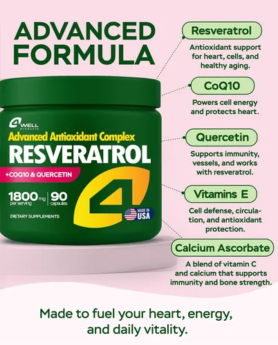 Miniatura 2 de 4Well Products Resveratrol, 90 Cápsulas + Suplemento NAD Plus, 60 Cápsulas