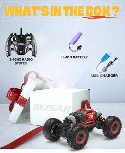 Miniatura 4 de BEZGAR TD141 Coche de Control Remoto - Escala 1:14 4WD Todo Terreno Grandes Coches RC para Niños, 2.4GHz Coches de Acrobacias Transformables, Rojo
