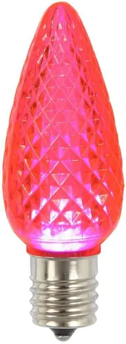 Paquete de 25 bombillas LED C9 de repuesto para Navidad, bombillas LED facetadas, grado comercial, base intermedia E17, regulables, SMD,