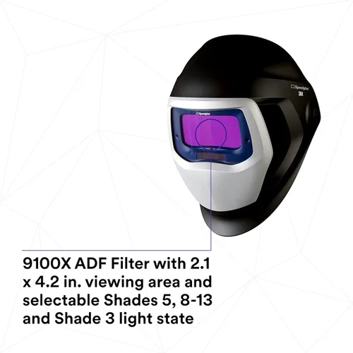 Miniatura 6 de 3M Speedglas - Casco de soldadura 9100 06-0100-20SW, con lente de oscurecimiento automático ADF 9100X