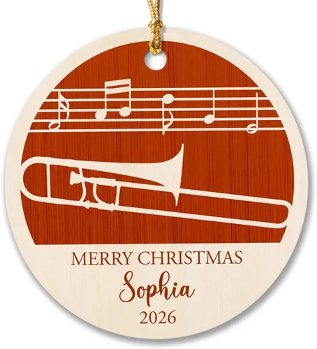 Miniatura 14 de Adorno de Navidad de instrumento musical de acordeón, nombre personalizado y adorno de año para acordeonista, regalo de profesor de música