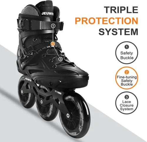 Miniatura 2 de Patines en línea para hombres y mujeres, patines de 3 ruedas para hombres y mujeres, patines de carreras de velocidad en línea de alto rendimiento