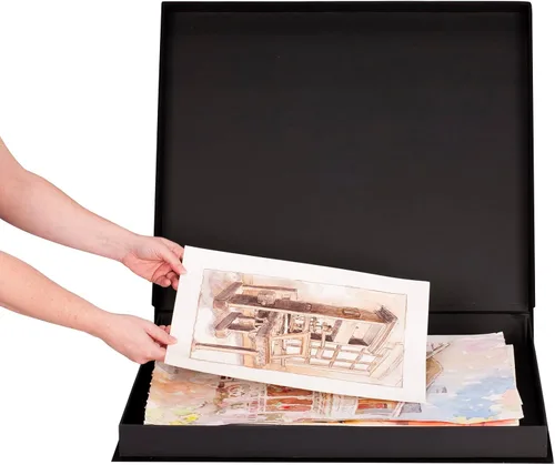 Miniatura 6 de HG Art Concepts Eternity Archival Clamshell - Caja de almacenamiento de fotos, color negro, 24 x 32 pulgadas, para almacenar obras de arte, fotos