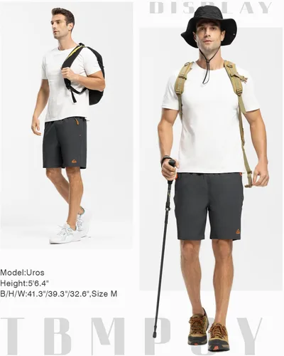 Miniatura 7 de TBMPOY Pantalones cortos de senderismo para hombre de 7 pulgadas 9 pulgadas, de secado rápido, atléticos, gimnasio, deportes al aire libre, 3