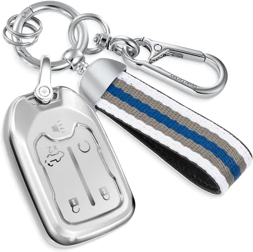 Miniatura 46 de para Buick - Funda para llavero con llavero de cuerda trenzada metálica anti-pérdida mejorada, carcasa suave de TPU exquisita para Avenir Envision
