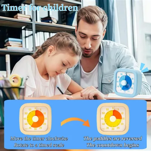 Miniatura 3 de Temporizador visual para niños en casa - Temporizador visual de 60 minutos para niños para el aula, oficina en casa, reloj de cuenta atrás