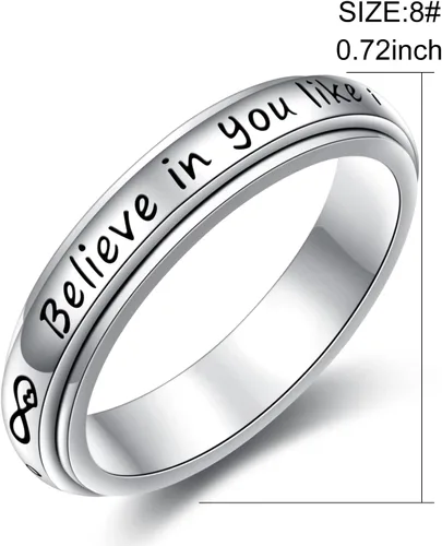 Miniatura 5 de Anillo de ansiedad para mujer, plata de ley 925, anillos giratorios para aliviar el aburrimiento, TDAH, autismo, anillos antiestrés, joyería