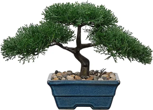 Miniatura 16 de Árbol bonsái artificial, enebro, plantas artificiales para interiores, pequeñas plantas falsas para decoración con macetas de cerámica