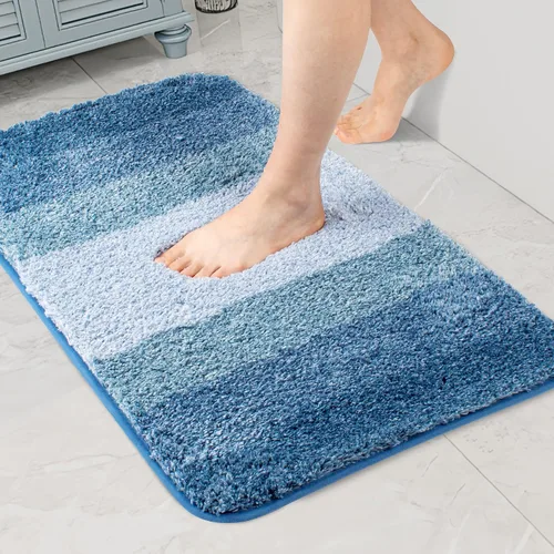 Miniatura 14 de Walensee Contour Rug (20 x 24, color negro degradado) - antideslizante, absorbente de agua, alfombra de baño de microfibra suave, lavable a máquina