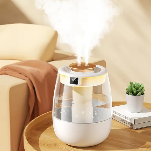 Humidificador de Aire de Doble Aspersión para Dormitorio, Humidificador de Niebla Fría de 2 L Silencioso para Plantas, Dormitorio, Oficina, Hogar,