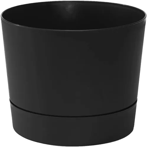 Miniatura 6 de Root & Vessel Majestic Mid-Century - Maceta cilíndrica moderna de perfil bajo, color blanco mate, 8.5 pulgadas