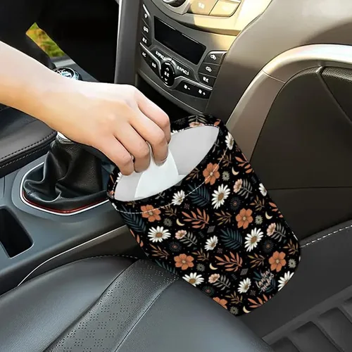Miniatura 15 de Papelera portátil reutilizable impermeable para automóvil, organizador de vehículos multiusos, esenciales para viajes por carretera (abeja)