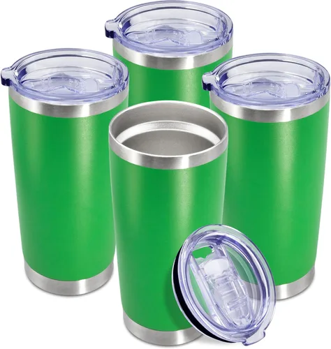 Miniatura 61 de Vaso de viaje de café de 20 onzas a granel con tapa, acero inoxidable de doble pared aislada al vacío, tazas con recubrimiento en polvo, para Rosa