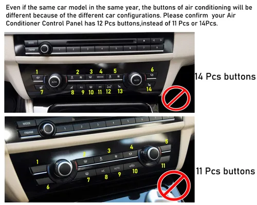 Miniatura 3 de Jaronx Compatible con el botón de CA de velocidad del ventilador de control de clima BMW, repuesto para 5 pies F07/F10,6 pies F06/F12/F13,7 pies