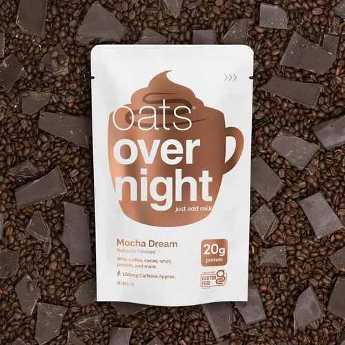 Miniatura 6 de Oats Overnight - Mocha Dream - Batido de desayuno alto en proteínas, bajo en azúcar, sin gluten, alto en fibra, avena sin OMG (2.7 onzas por comida)