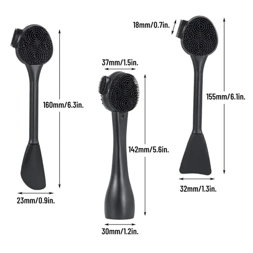 Miniatura 6 de Cepillo exfoliante de labios de silicona de doble cara, herramienta exfoliante de labios de silicona suave, removedor de puntos negros
