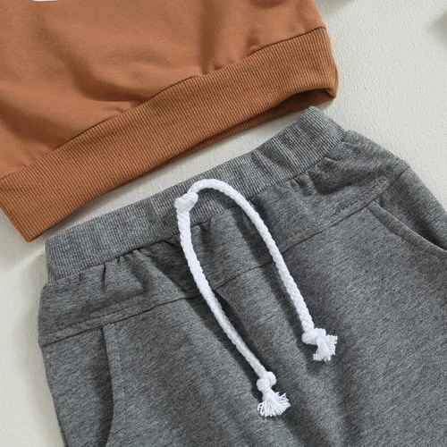 Miniatura 34 de Adobabirl Conjunto de sudadera y pantalones de Halloween para bebé, sudadera y pantalones con parche de calabaza para Halloween, otoño, ropa de bebé