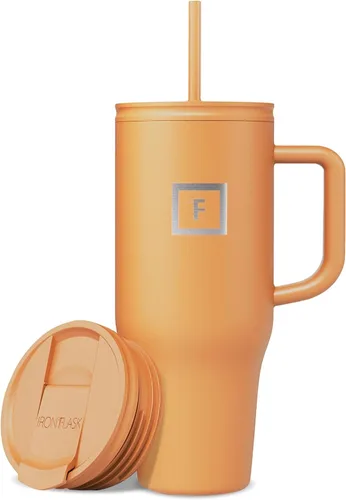 Miniatura 21 de IRON °FLASK Co-Pilot - Vaso aislante de 40 onzas con pajita y tapas abatibles - Botella con portavasos para bebidas frías o calientes - A prueba