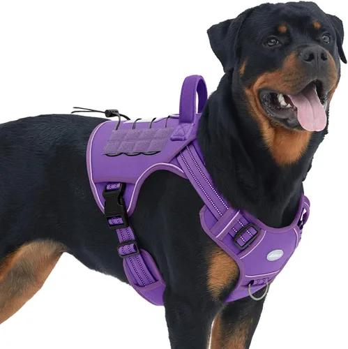 Miniatura 61 de Auroth - Arnés táctico para perros pequeños y medianos, sin tirones, arnés ajustable para mascotas, reflectante, K9, entrenamiento, trabajo, de Gris