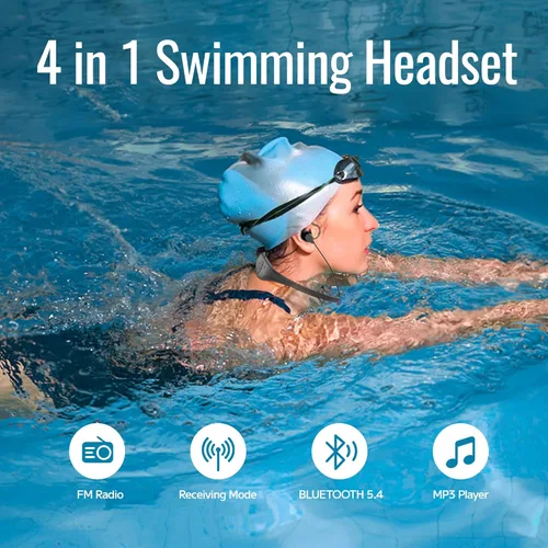 Miniatura 5 de Tayogo Combo de música de natación T6+W18 – Reproductor MP3 de natación impermeable + transmisor Bluetooth No es necesario descargar música
