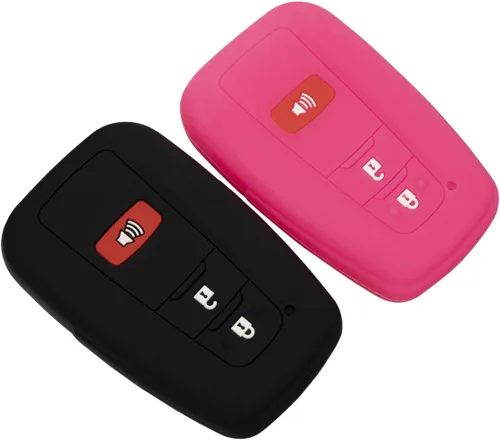 Miniatura 6 de Funda para llavero para Toyota Corolla Hatchback RAV4 XLE Prius de 3 botones 2019-2022, color rosa negro Negro Rosado