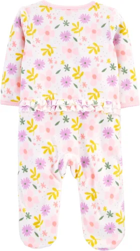 Miniatura 2 de Simple Joys de Carter's - Paquete de 2 pijamas de algodón y forro polar con pies para bebé niña, para dormir y jugar