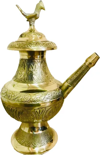 Miniatura 3 de Karuwa - Tarro de agua tradicional tallado a mano Bhojpure 8 IN Karuwa de Nepal Antiguo Kansa Bronce Almacenamiento de agua natural Ghada Kalash