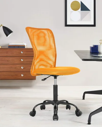 Miniatura 9 de Silla de oficina de malla simple, silla de oficina ergonómica sin brazos, silla de oficina en casa, silla de computadora ajustable, silla giratoria