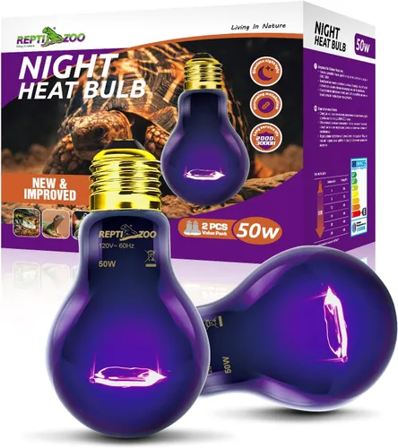 Miniatura 11 de REPTI ZOO Lámpara de calor para reptiles, paquete de 2 lámparas de 50 W para reptiles UVA luz diurna lámpara de calefacción bombilla bombilla luz