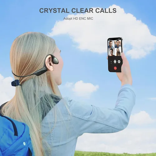 Miniatura 7 de Auriculares de Conducción Ósea - Auriculares Bluetooth 6.0 de Oído Abierto, Auriculares Inalámbricos con Micrófono y Ajuste Cómodo, 10 Horas