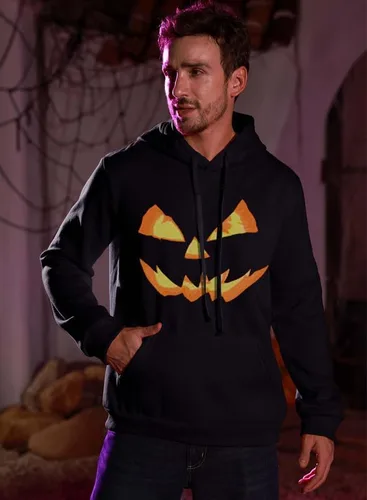 Miniatura 5 de Arvilhill Sudadera con capucha de calabaza de Halloween para hombre