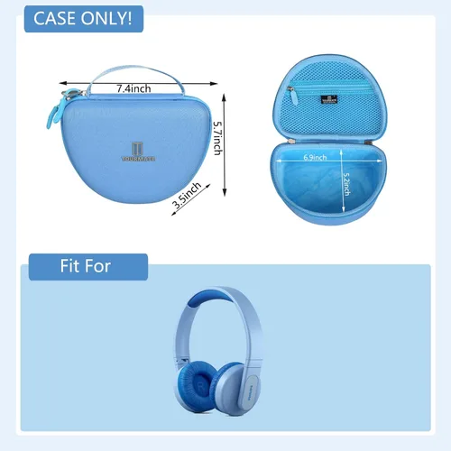 Miniatura 2 de Tourmate Funda de viaje rígida para auriculares inalámbricos Philips K4206 para niños, iClever HS19 RORSOU R10 para niños, bolsa de almacenamiento