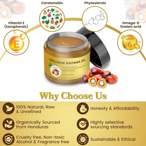 Miniatura 6 de Aceite de batana para el crecimiento del cabello – Aceite de Ojon orgánico 100% crudo sin refinar de Honduras – Tratamiento capilar prensado en frío