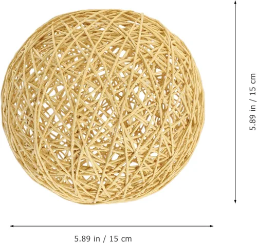 Miniatura 2 de Pantalla de lámpara de ratán para lámpara colgante: 4 pantallas de lámpara bohemias, pantalla cilíndrica tejida para lámparas de pie, lámpara