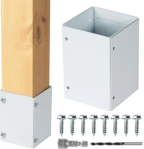 Protector de poste ajustable de acero inoxidable (rango de 3.3 a 6 pulgadas), protege los buzones y vallas de madera de la cortadora de césped y