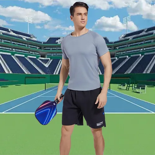 Miniatura 4 de Juego de 2 paletas, 4 bolas de pickleball 2024, toallas de enfriamiento, banda para el sudor y mochila de pickleball, kit de jugador principiante
