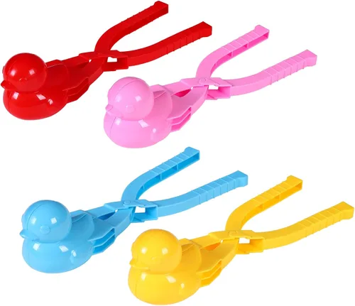 Herramienta para hacer bolas de nieve con asa, clip para hacer bolas de nieve de pato de dibujos animados, juguetes perfectos para niños y adultos,