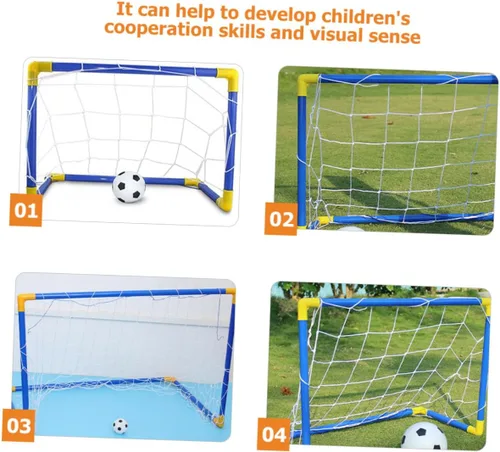 Miniatura 5 de Outanaya Portería de fútbol plegable portátil de plástico Mini puerta de fútbol para entrenamiento interior al aire libre Red plegable ligera