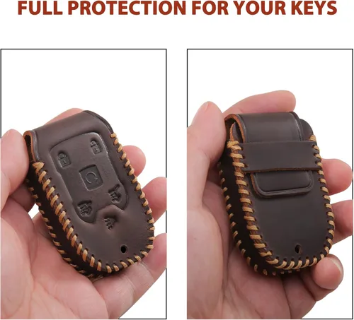 Miniatura 4 de Funda para llavero GMC, 6 botones, funda de cuero para llaves, llavero de metal para Yukon XL Denali 2015-2020, Chevy Tahoe Suburban