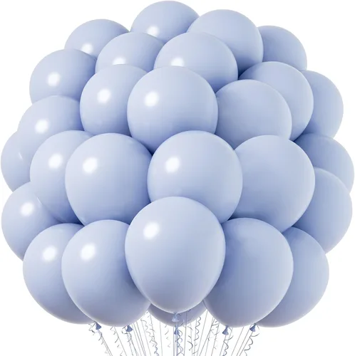 Miniatura 24 de Voircoloria - Globos azul bebé claro, paquete de 66 globos de 12 pulgadas de látex para fiestas para niños y niñas, para cumpleaños, baby shower, 16