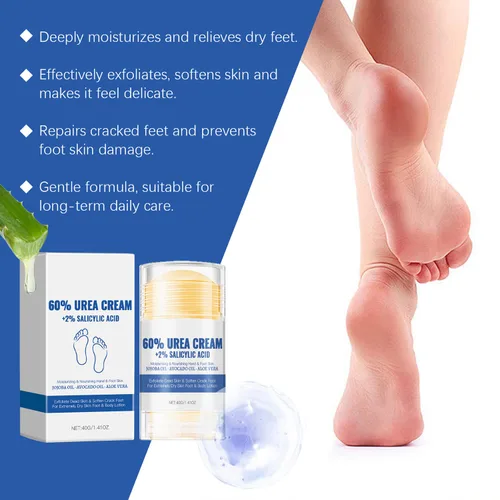 Miniatura 4 de Crema Hidratante y Anti-Grietas para Pies con 60% de Urea, 2026 NUEVA Crema Hidratante y Alivio de Grietas y Sequedad, Stick de Cuidado de Pies que