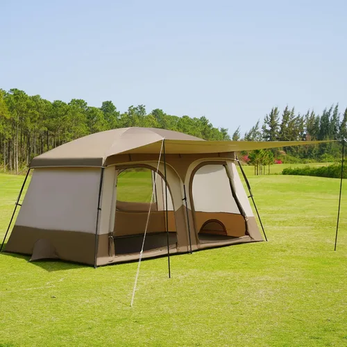 Miniatura 12 de Vidalido Tiendas de campaña, tienda de 6-8 personas para acampar con vestíbulo extendido, tiendas familiares de 2 habitaciones resistentes al clima