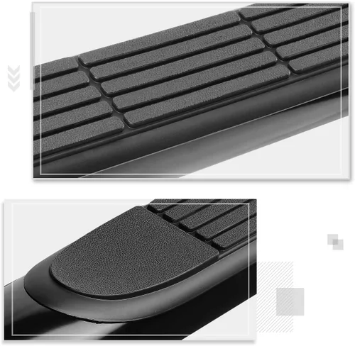 Miniatura 4 de (2 piezas) barras de paso Nerf redondas negras de 3 pulgadas compatibles con Ram 19-20 1500 Pickup Crew Cab